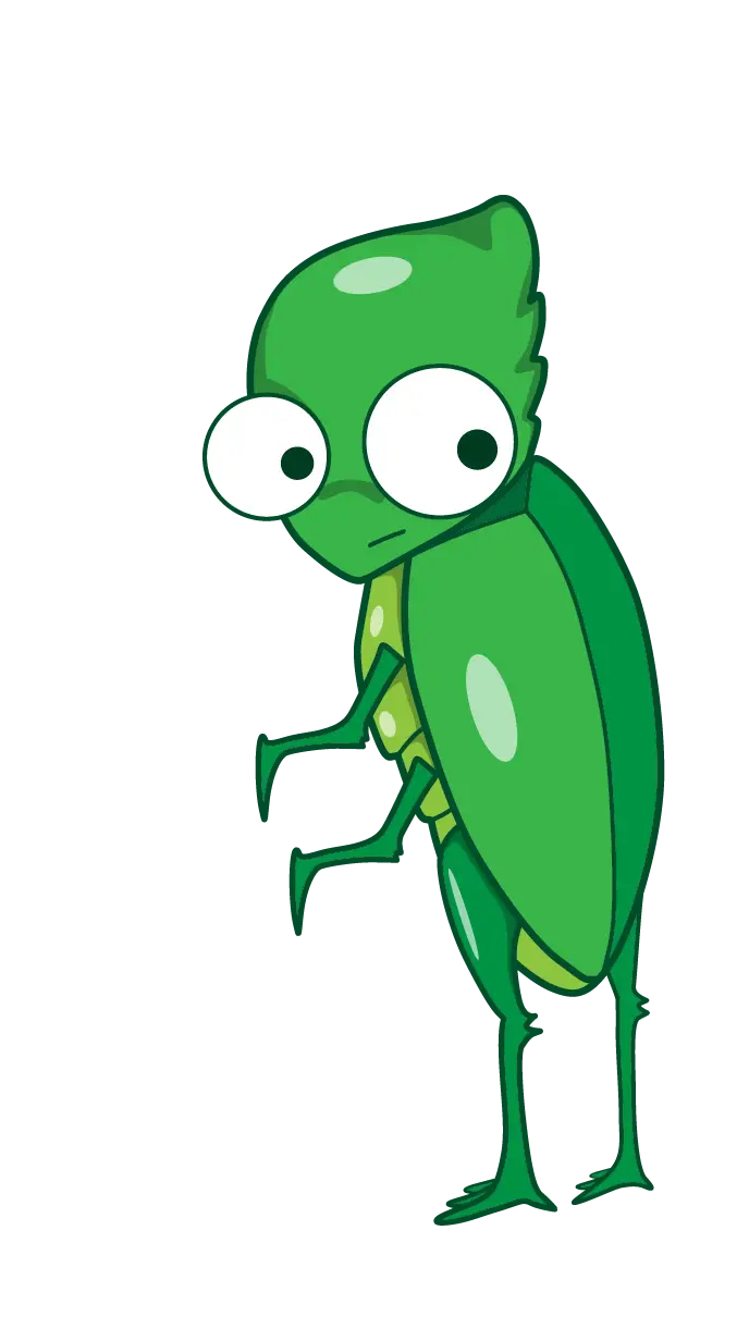 Cute Green Cartoon Bug