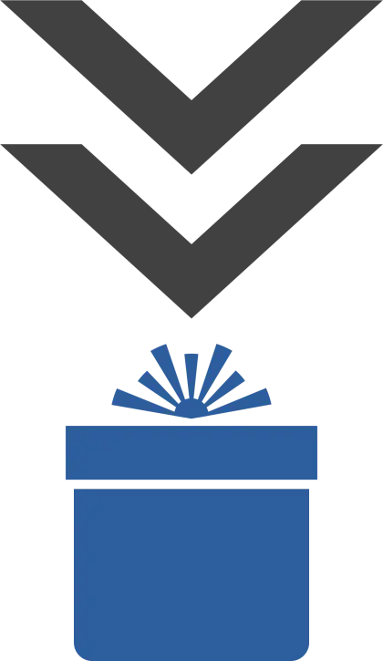 Gift Box with Downward Arrows