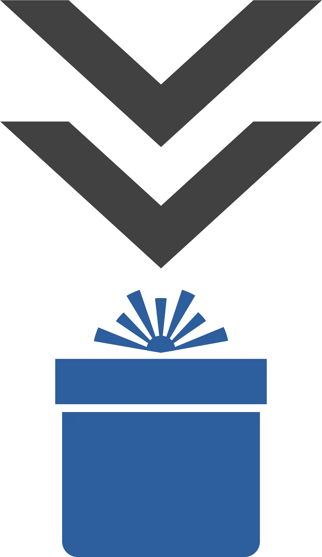 Gift Box with Downward Arrows