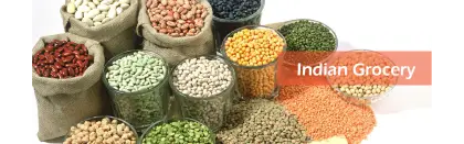 Indian Grocery with Various Beans