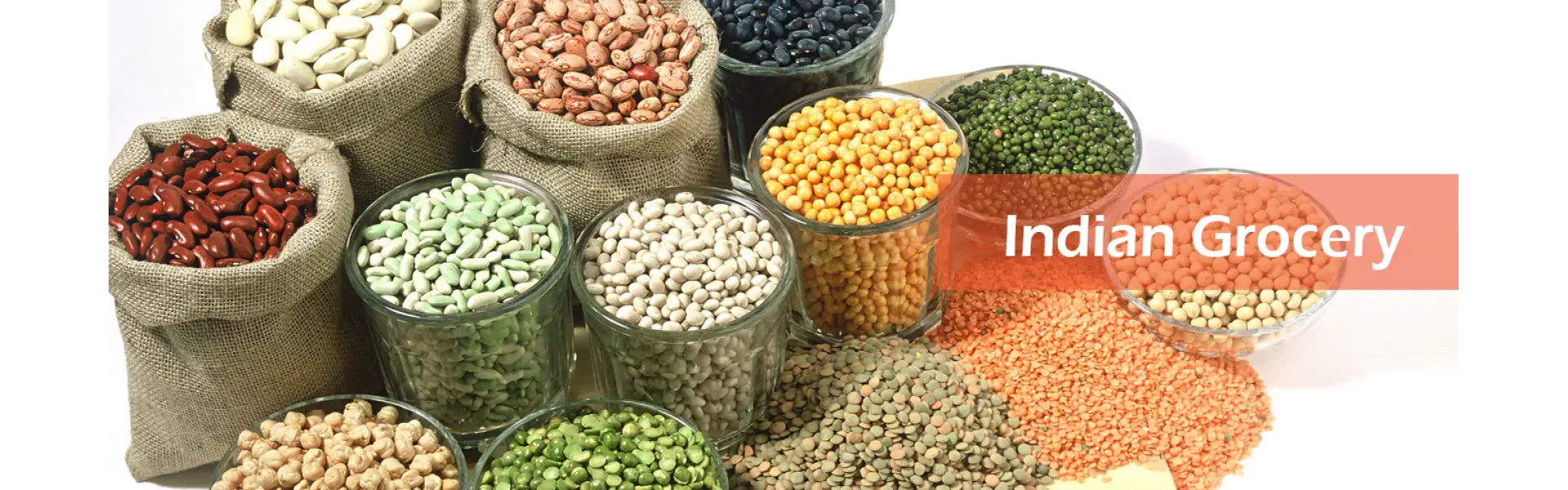 Indian Grocery with Various Beans