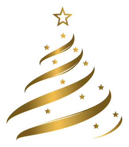 Golden Christmas Tree with Star-Topped Design