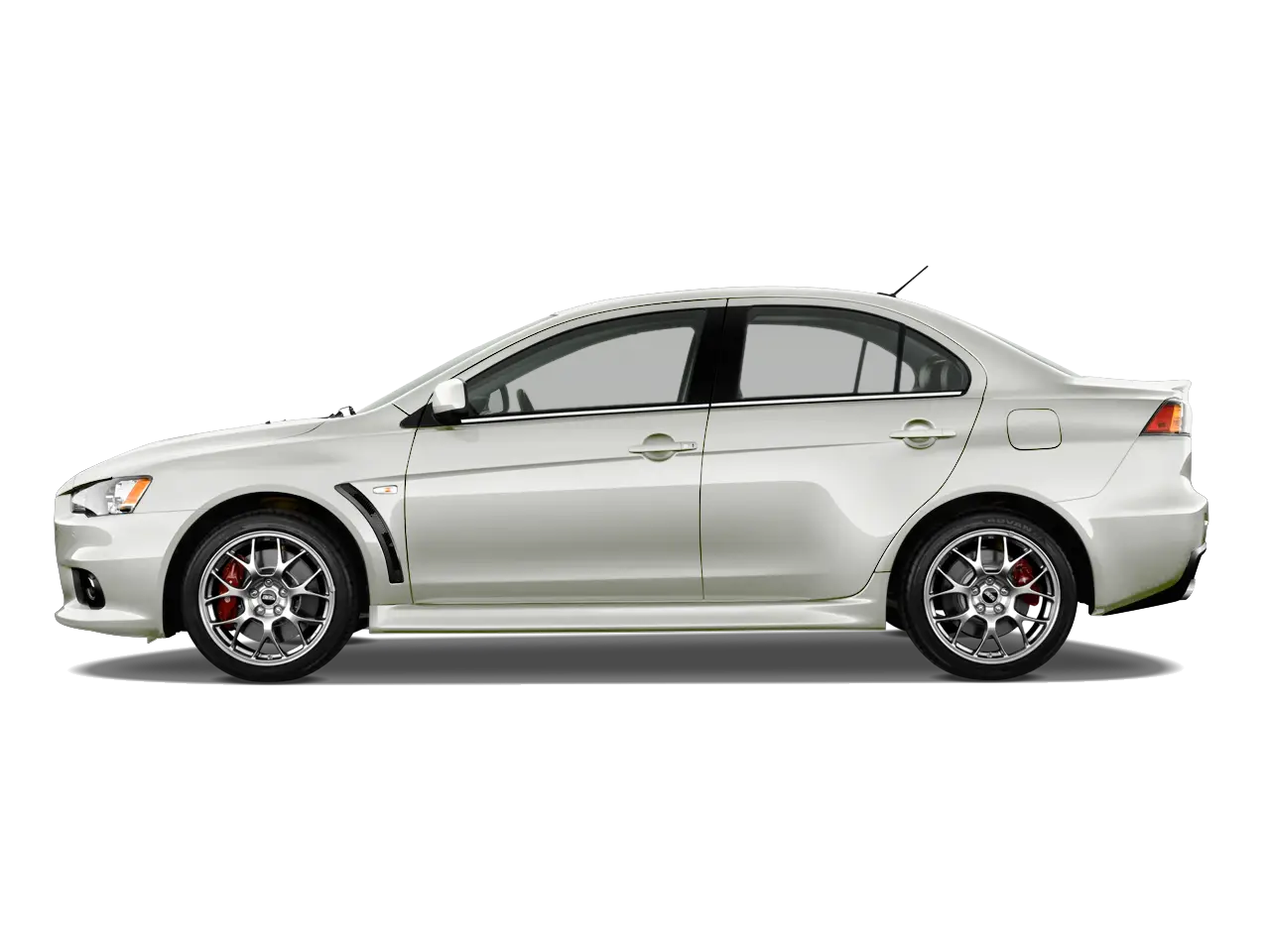 Side View of Silver Sedan Car