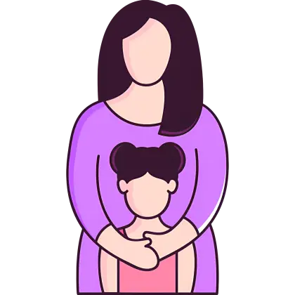 Mother and Daughter in Loving Interaction