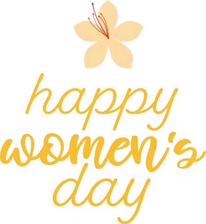 Happy Women&#039;s Day Design with Yellow Flower