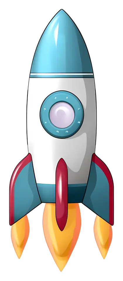 Colorful Rocket Cartoon Illustration