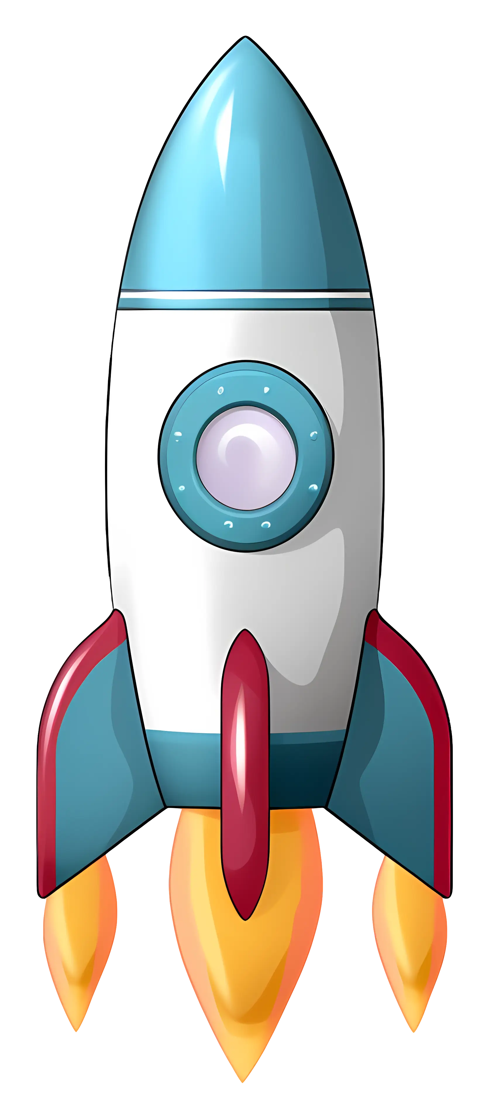 Colorful Rocket Cartoon Illustration