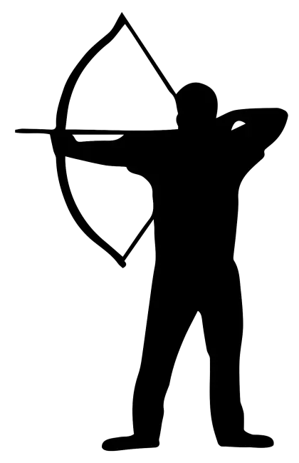 Archer Silhouette with Bow and Arrow
