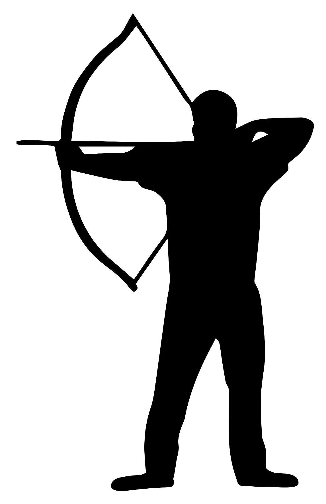 Archer Silhouette with Bow and Arrow