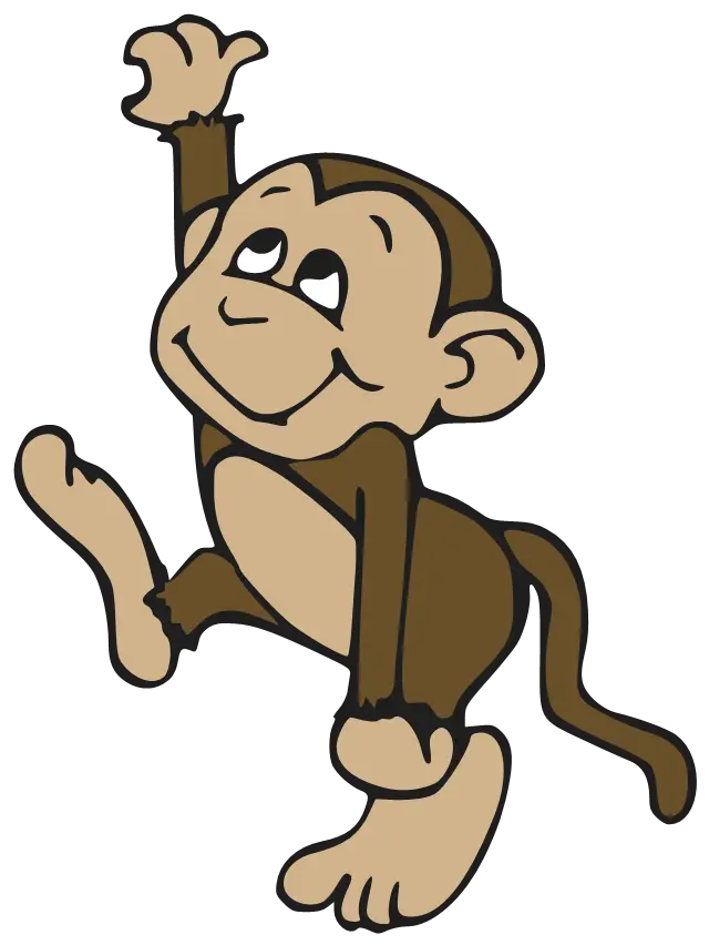 Playful Cartoon Monkey