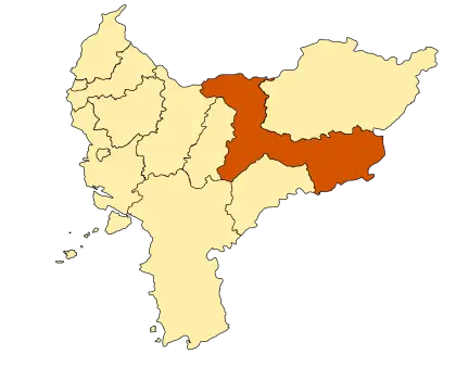 Map Highlighting Specific Regions