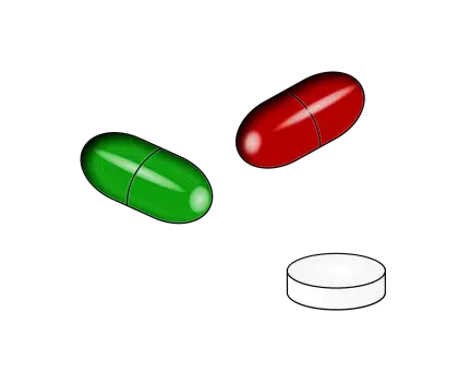 Colorful Capsules and a Tablet Illustration