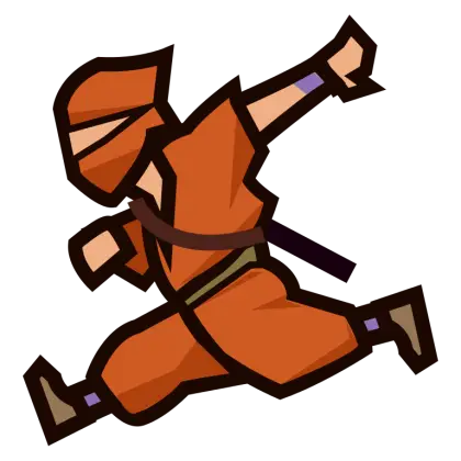Cartoon Ninja in Action Pose