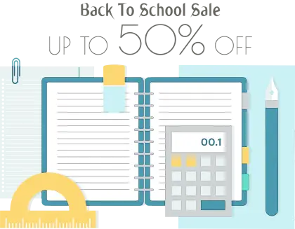 Back to School Sale Poster with Stationery Items