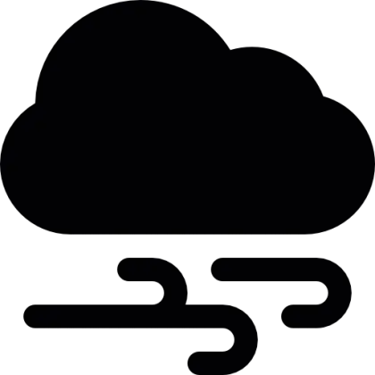 Black Windy Weather Icon