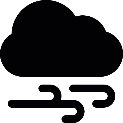 Black Windy Weather Icon