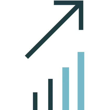 Illustration of Growth Chart with Upward Arrow