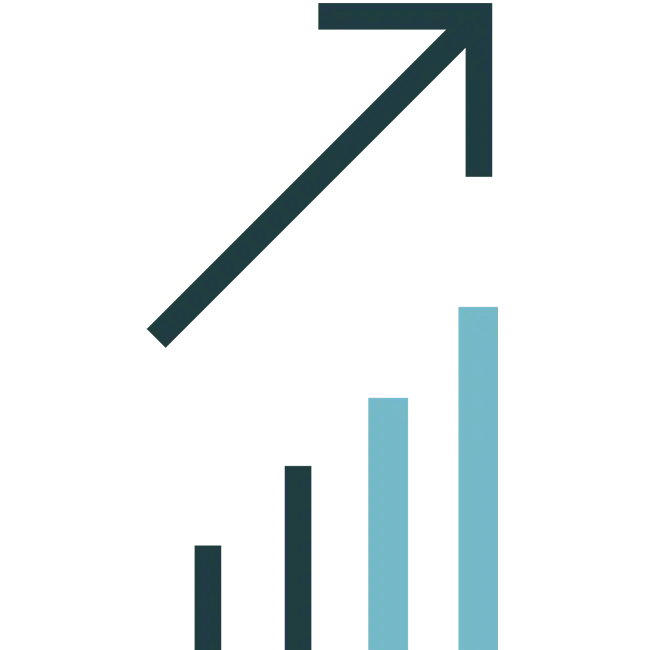 Illustration of Growth Chart with Upward Arrow