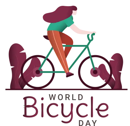 Cyclist on Bicycle for World Bicycle Day Celebrations
