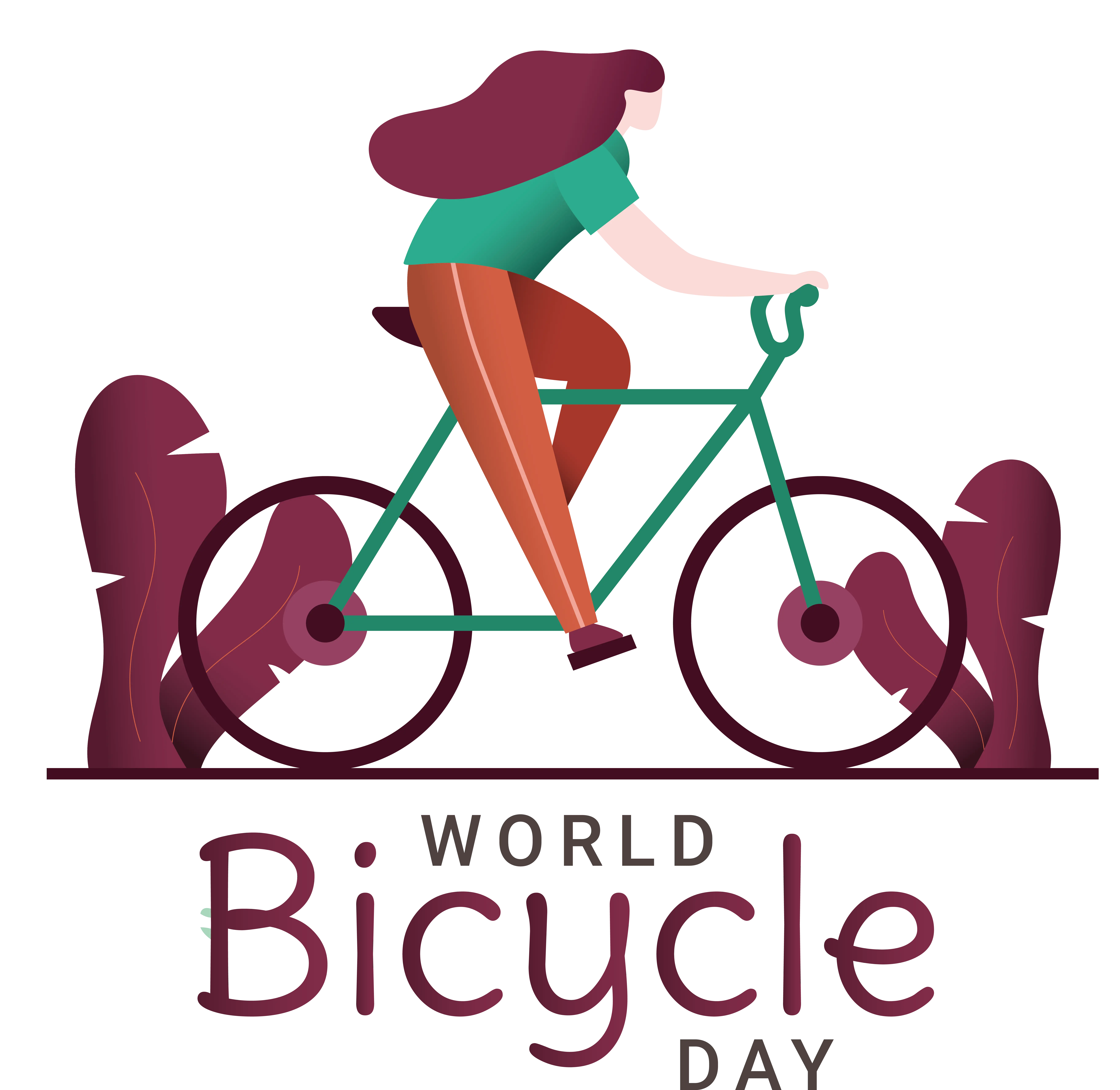 Cyclist on Bicycle for World Bicycle Day Celebrations