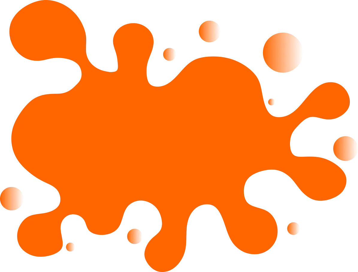 Abstract Orange Paint Splatter Design
