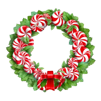 Peppermint Candy Wreath for Christmas