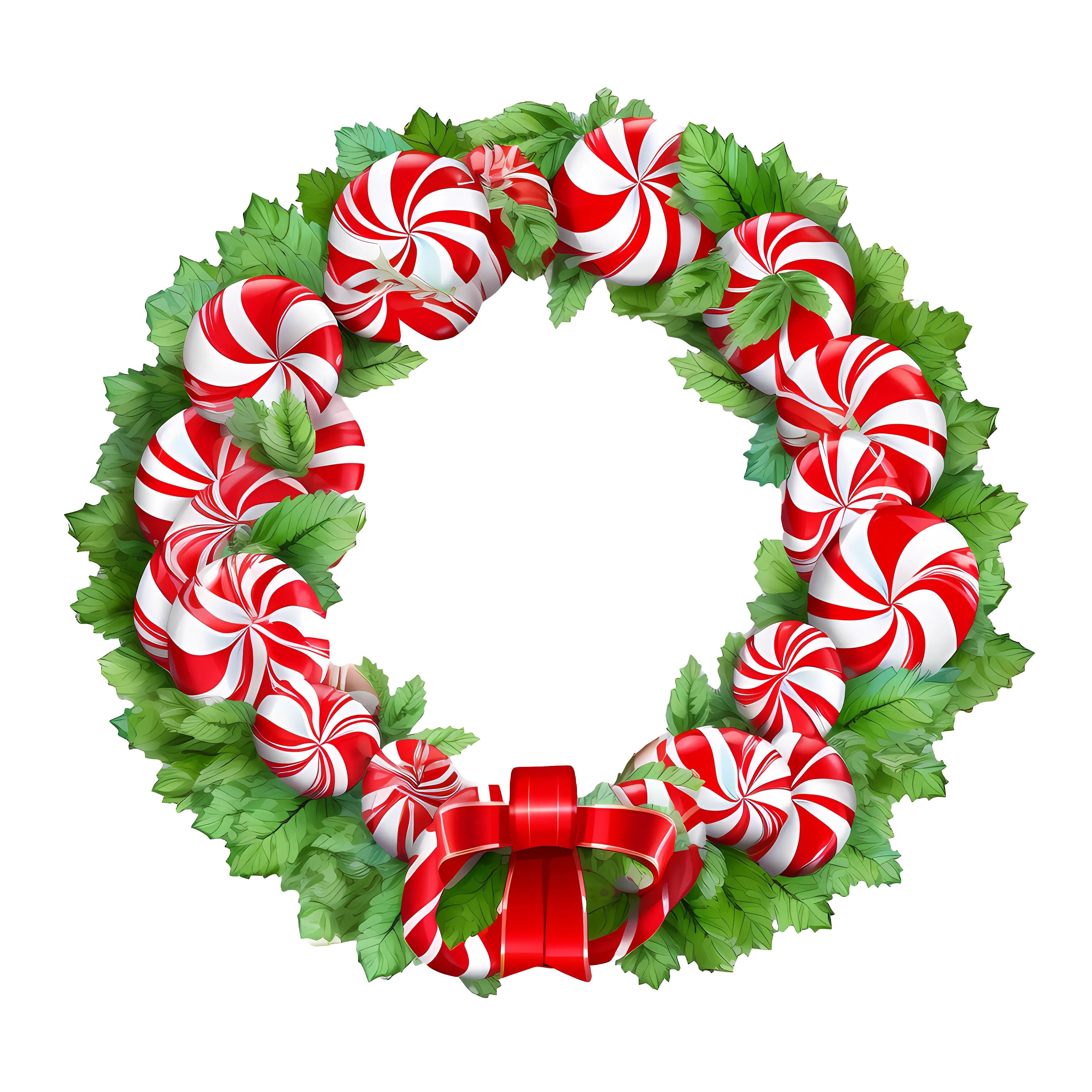 Peppermint Candy Wreath for Christmas