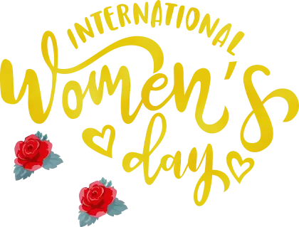 International Women&#039;s Day Typography with Roses