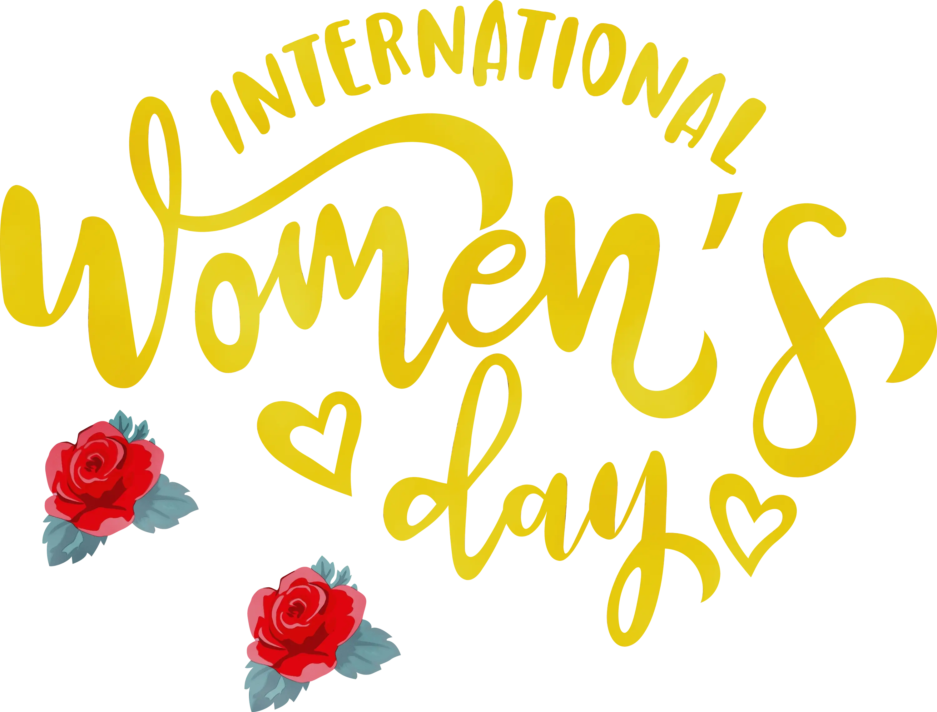 International Women's Day Typography with Roses