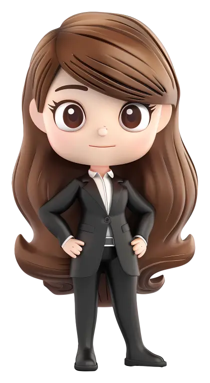 Businesswoman Cartoon Character in a Suit