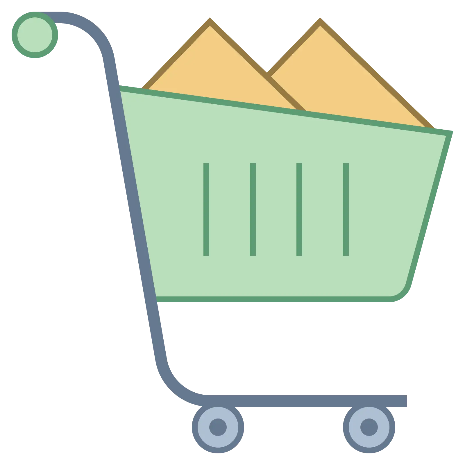 Shopping Cart Icon with Items