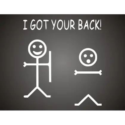 Stick Figures with &#039;I Got Your Back&#039; Text