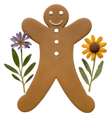Gingerbread Man with Flowers