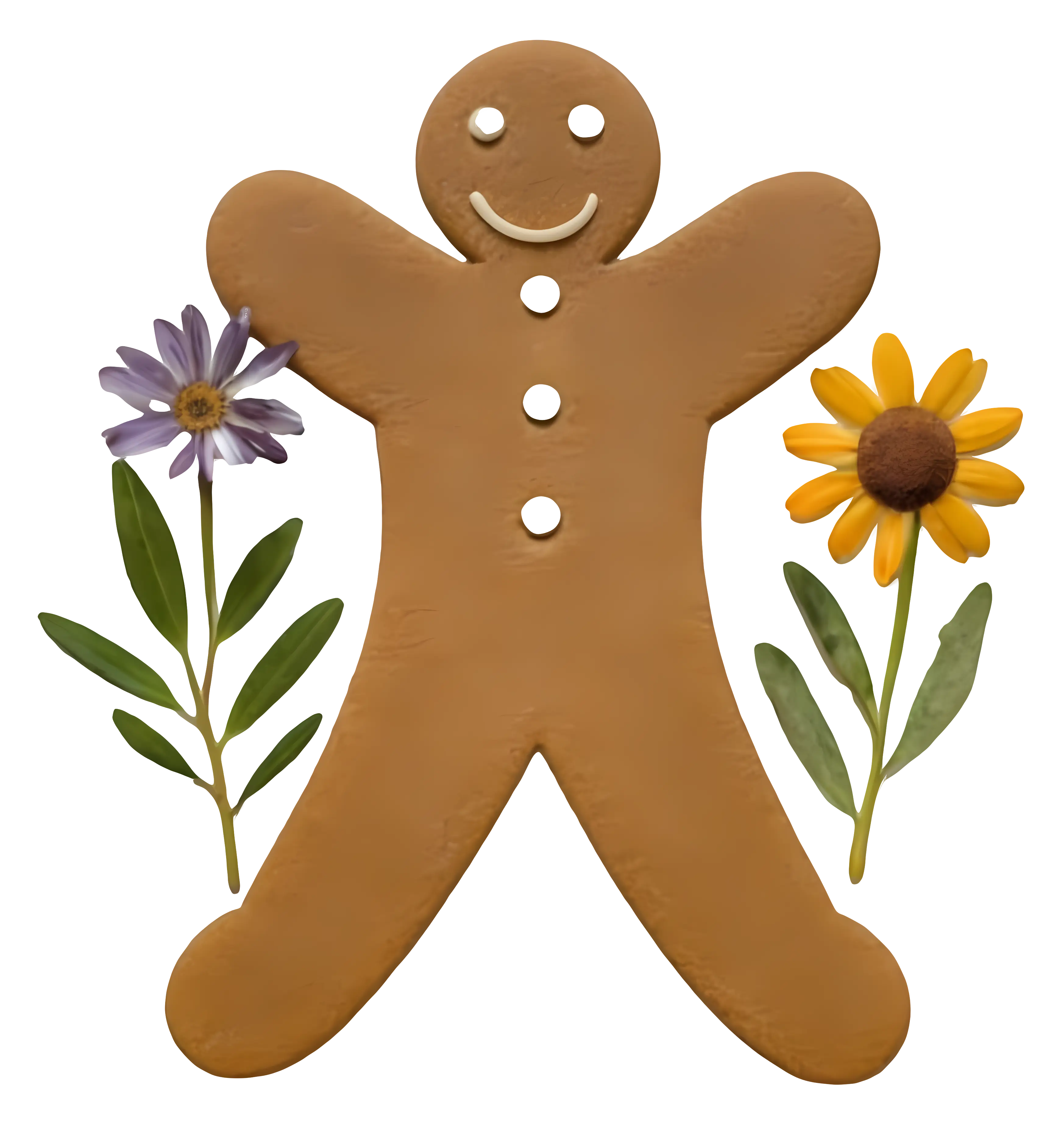 Gingerbread Man with Flowers