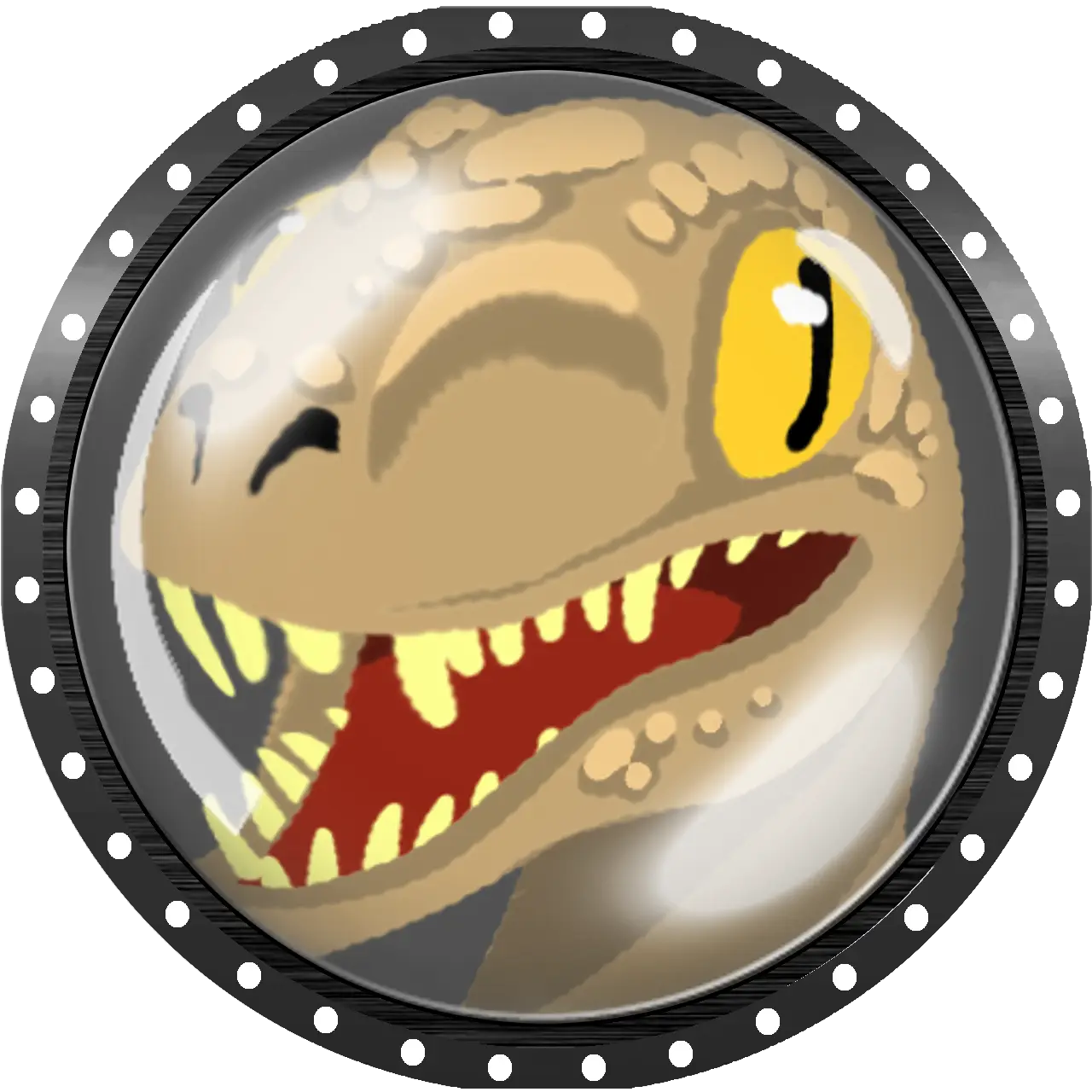 Smiling Dinosaur in a Circle