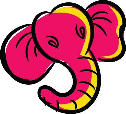 Pink and Yellow Cartoon Elephant