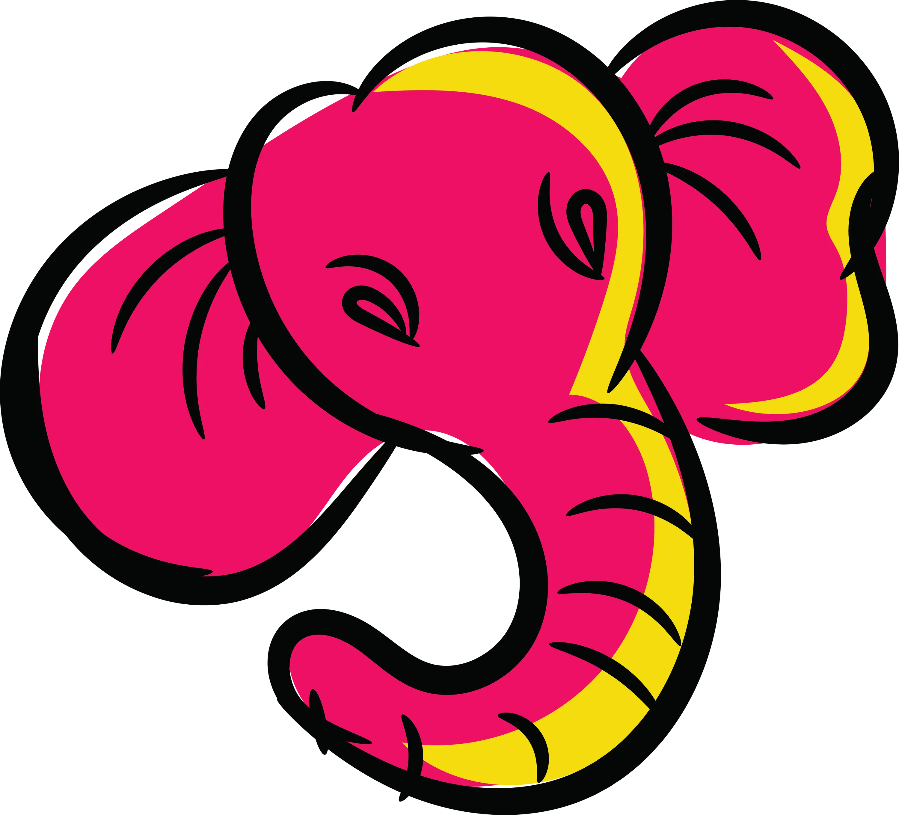 Pink and Yellow Cartoon Elephant
