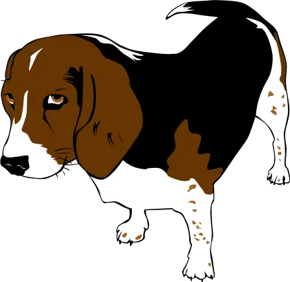 Brown and Black Beagle Illustration