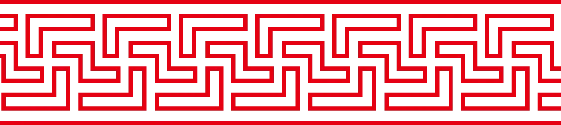 Red Maze Border Pattern
