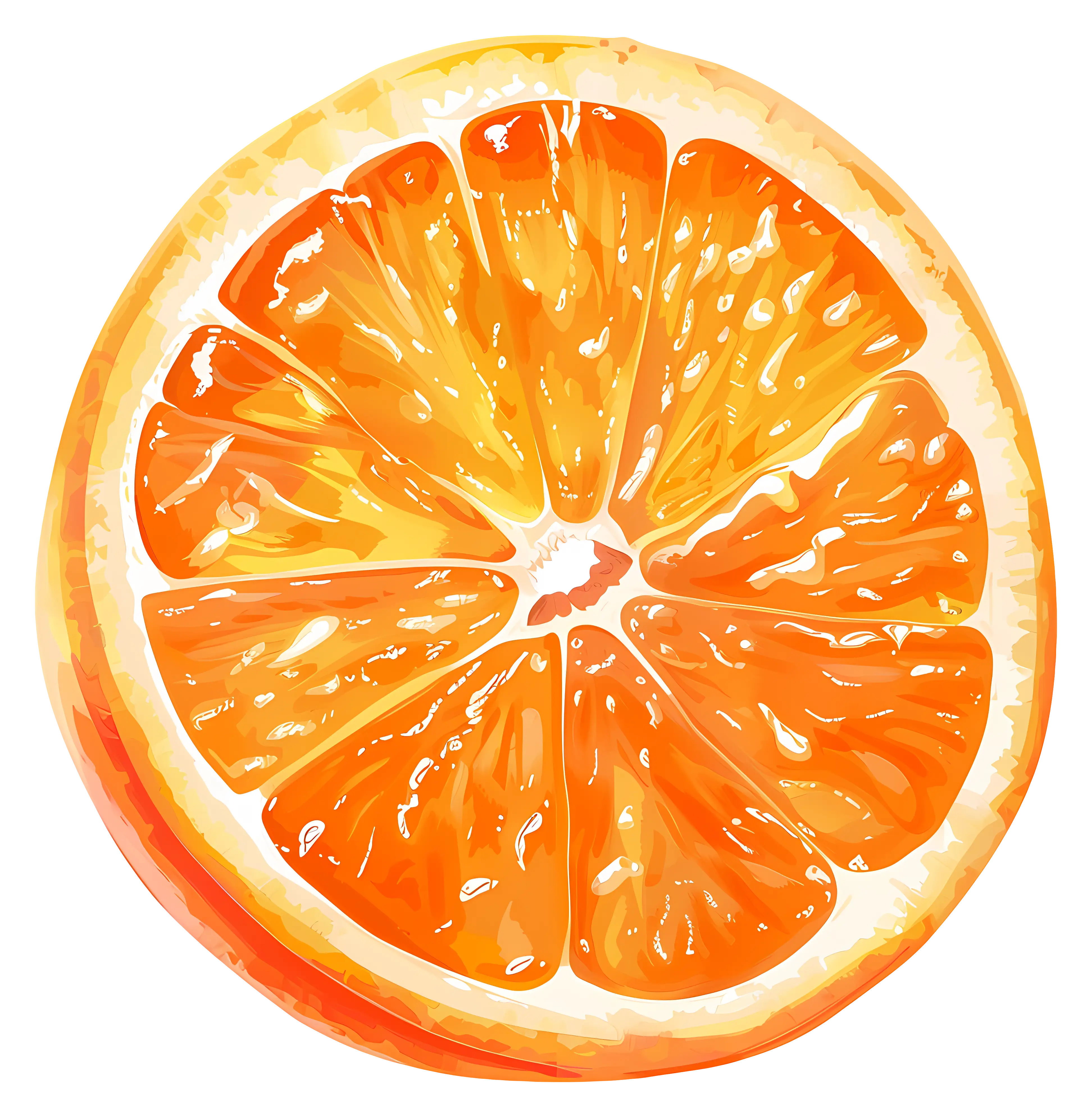 Juicy Orange Slice Illustration