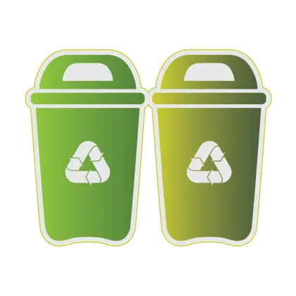 Green Recycling Bins with Logos