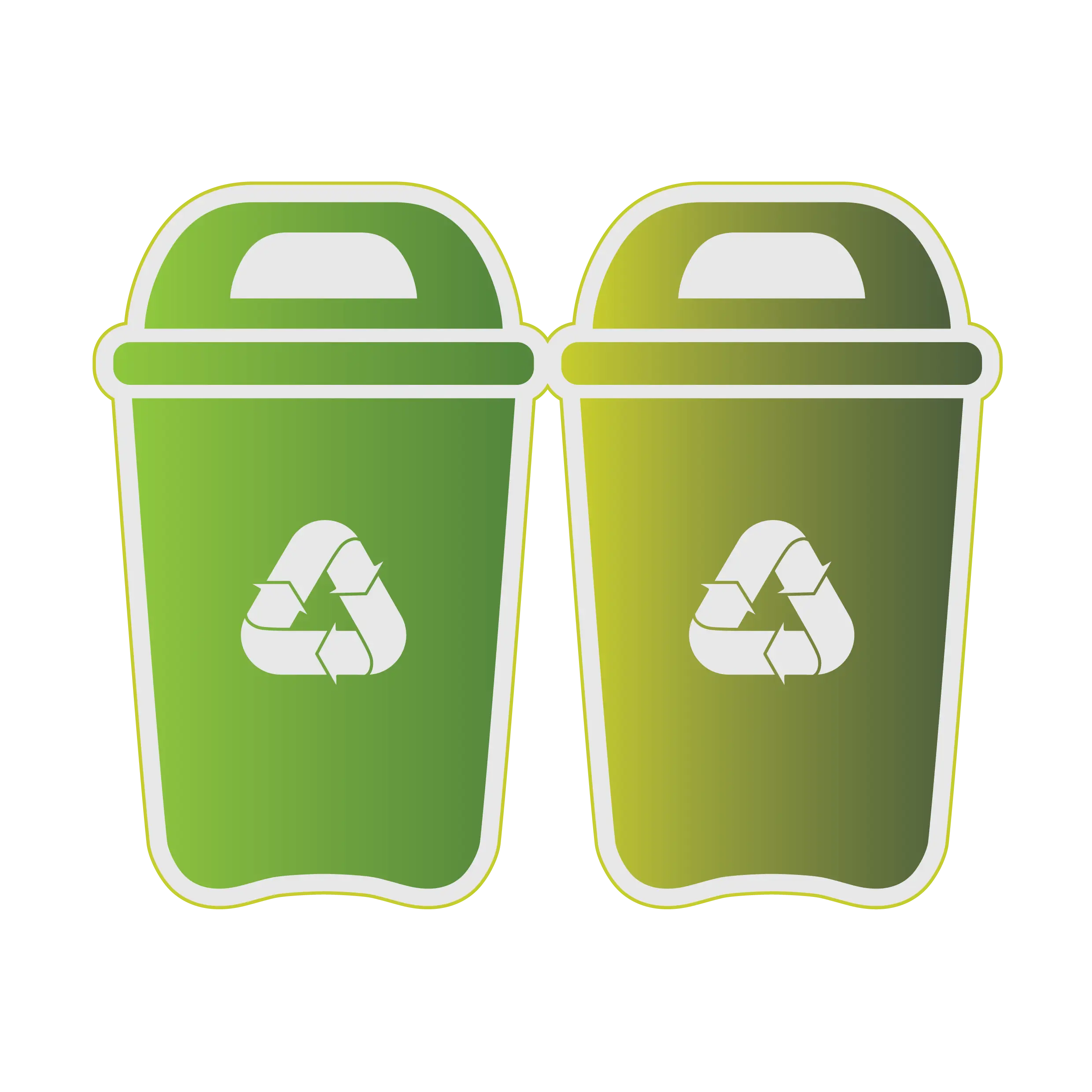 Green Recycling Bins with Logos
