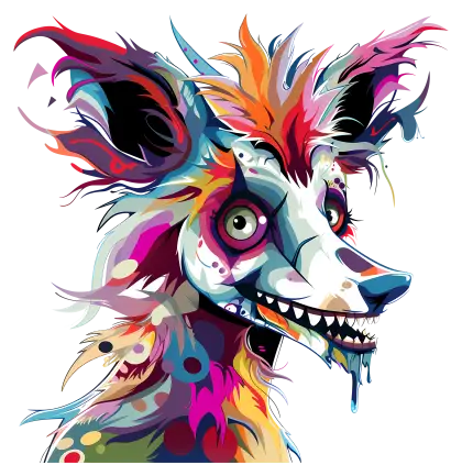 Colorful Wild Dog with Sharp Teeth