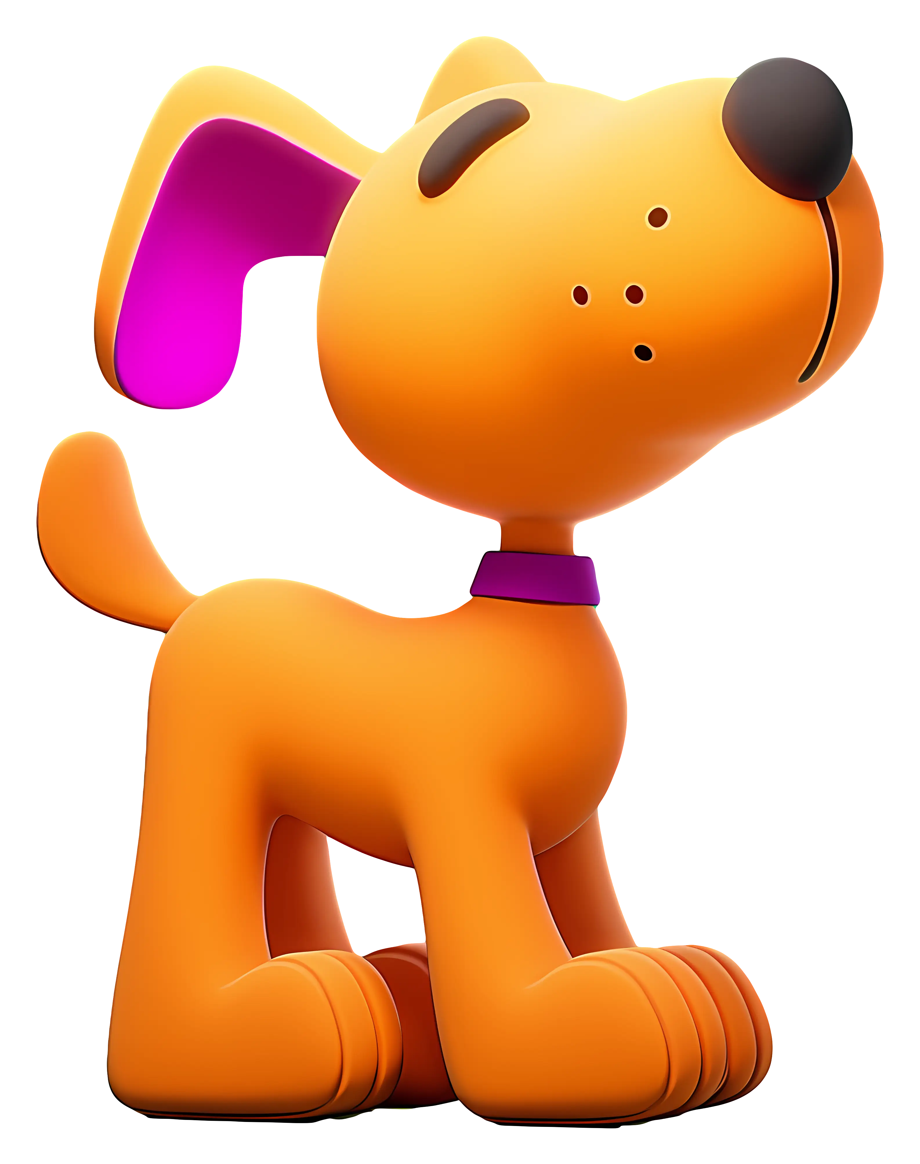 Cartoon Illustration of an Orange Dog