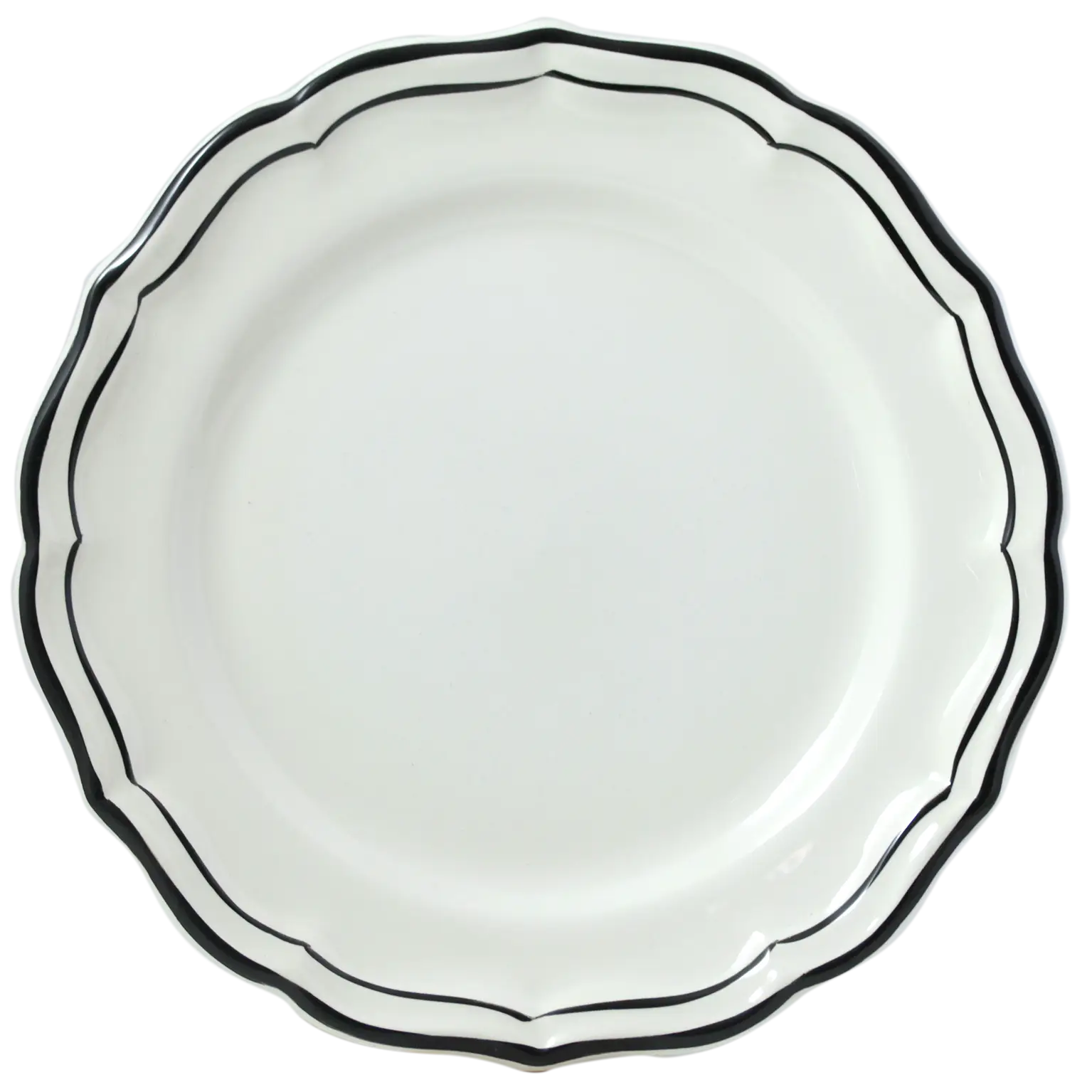 Beautiful White Plate with Black Border