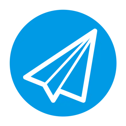 Minimalist Paper Plane Icon in Blue Circle