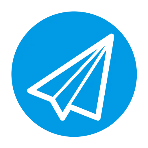 Minimalist Paper Plane Icon in Blue Circle