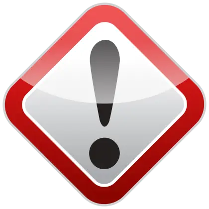 Red Warning Square Sign with Caution Icon