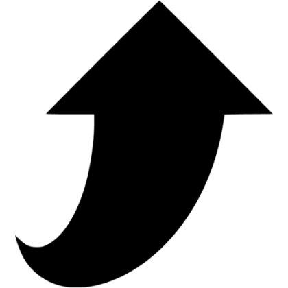 Curved Black Upward Arrow