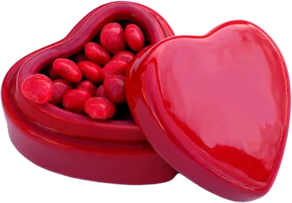 Red Heart-Shaped Candy Box Illustration
